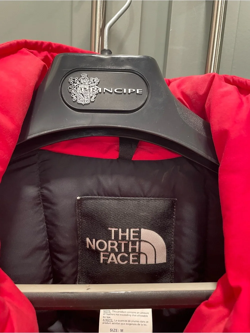 The North Face vintage Red Puffer Jacket with Black Collar